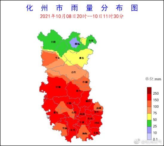 化州這兩天的暴雨有多猛數據來了