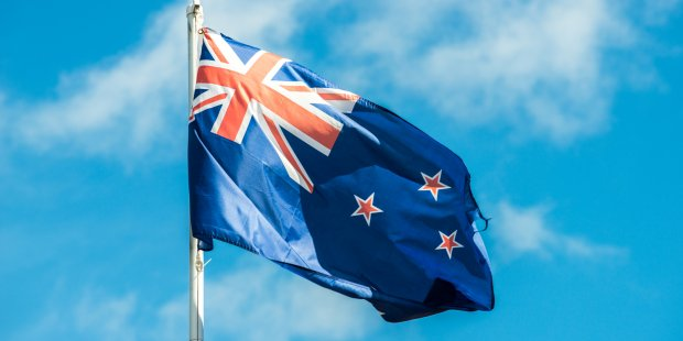 独立后的新西兰国旗(1902年使用)独立初期的新西兰唯一的官方语言是
