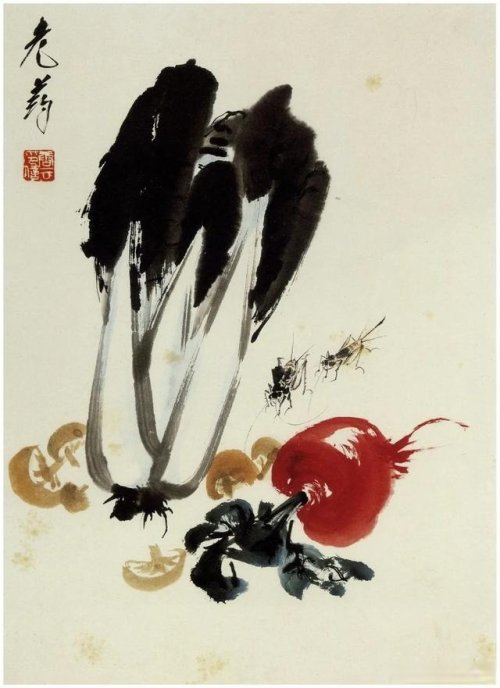 大家唐云的花鸟画瓜果飘香秀色可餐