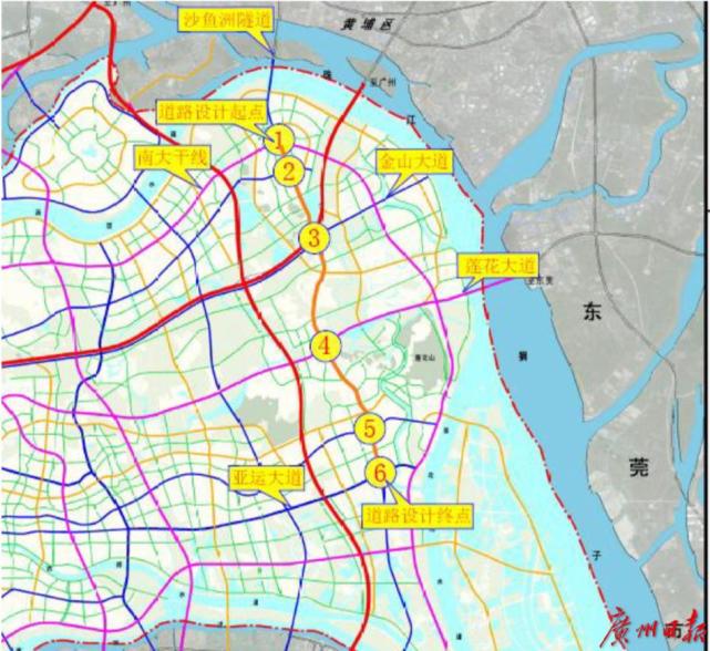 打通黄埔番禺水下通道广州将研究沙鱼洲隧道南延线概念方案
