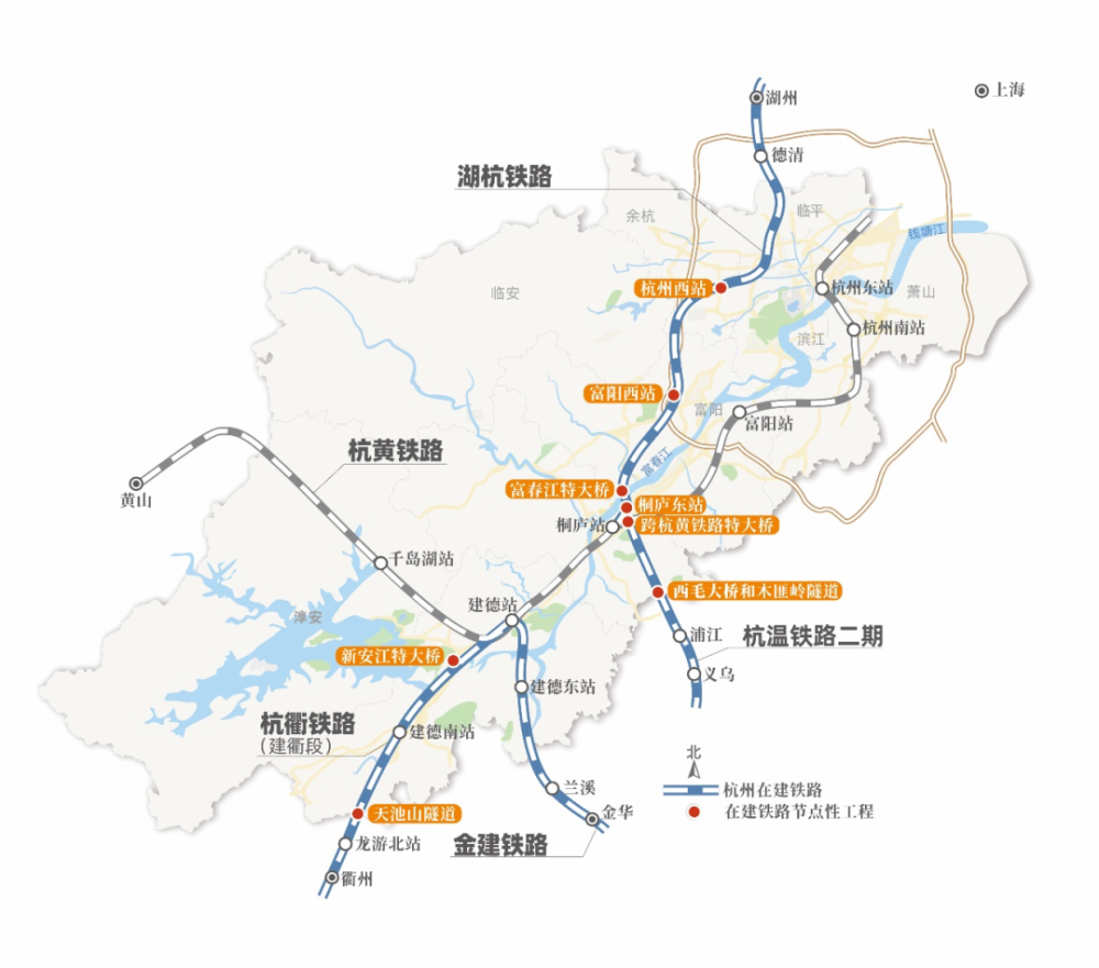 十四五期间,杭州将建成湖杭铁路及西站枢纽,杭衢铁路建德至衢州段