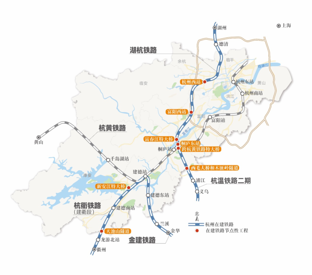 "十四五"期间,杭州将建成湖杭铁路及西站枢纽,杭衢铁路建德至衢州段