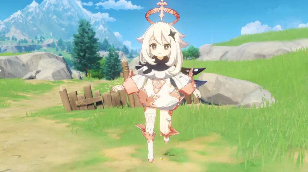 原神派蒙收获稻妻风皮肤星图花纹毫无违和还带着花散里的面具