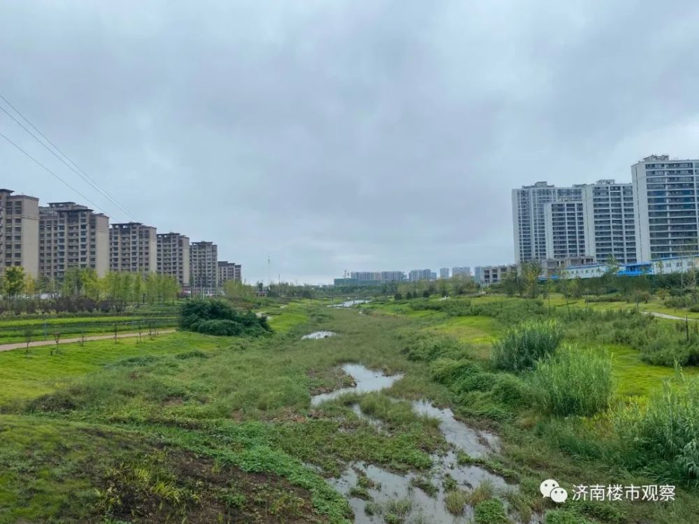 (韩仓河与锦绣天地,中新国际城)今年,济南的雨水量比较大,韩仓河形成