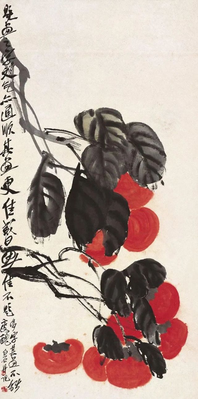 崔子范 柿柿如意萧朗 柿柿有喜下面一起来欣赏国画里最美的柿子!