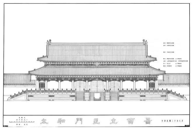 张镈测绘的太和门正立面图(图源:《建筑设计管理》杂志)张开济:设计了