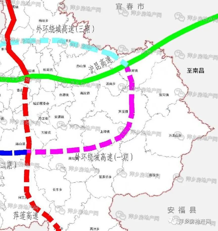 萍乡十四五规划高速公路规划示意图绕城一期end