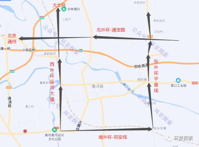 航拍香河北部新城兩大斷頭路運河大道北延工程通寶路十四五期間打通