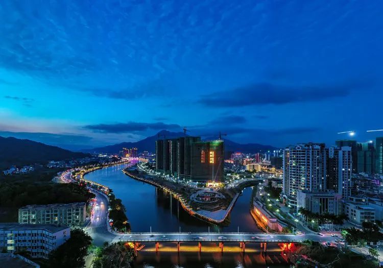 图说陆河螺河湾夜景