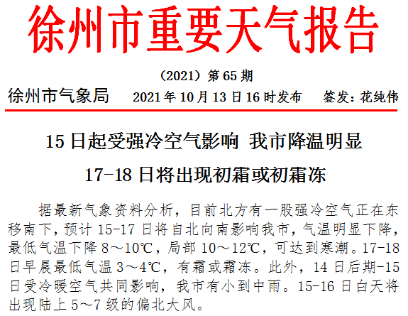 最低3 4 还有寒潮 霜冻 大风 气温狂降12 徐州接下来的天气 腾讯新闻