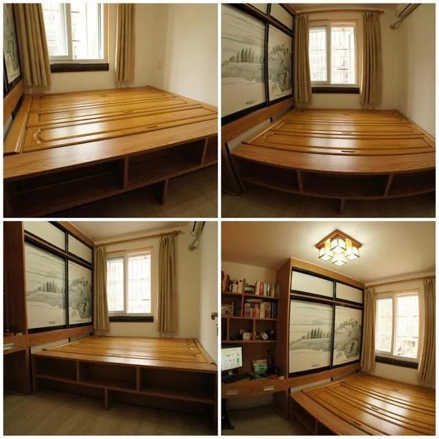 想不到老公还有这创意旧衣柜改造榻榻米这效果简直美爆了
