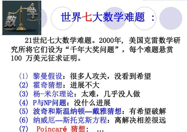 这个问题是美国克雷数学研究所在2000年提出,是7大千禧年大奖难题之一