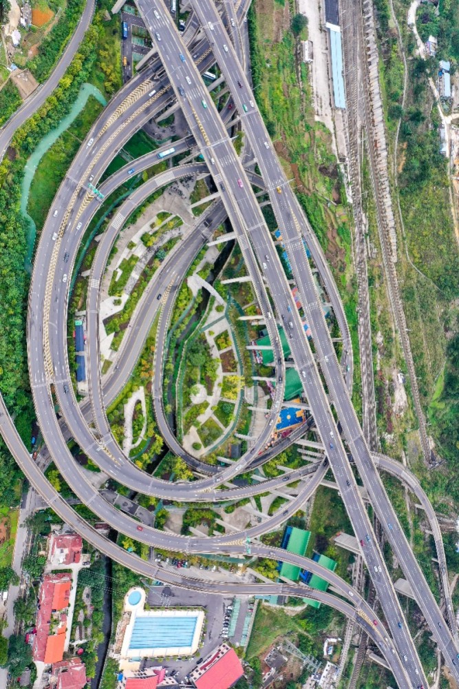 圖集貴陽最複雜的立交橋空中俯瞰堪比過山車