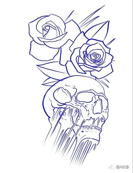 超清晰的割线纹身图稿