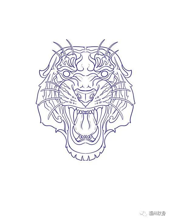 超清晰的割线纹身图稿