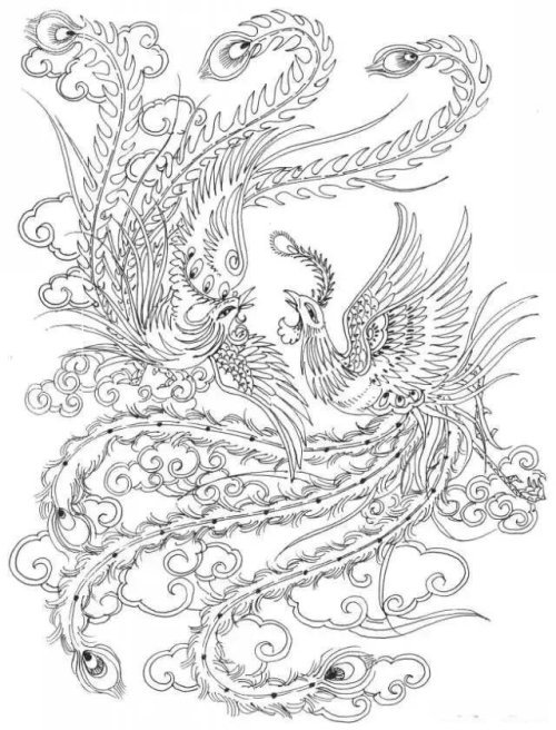 龙凤白描24幅,值得收藏