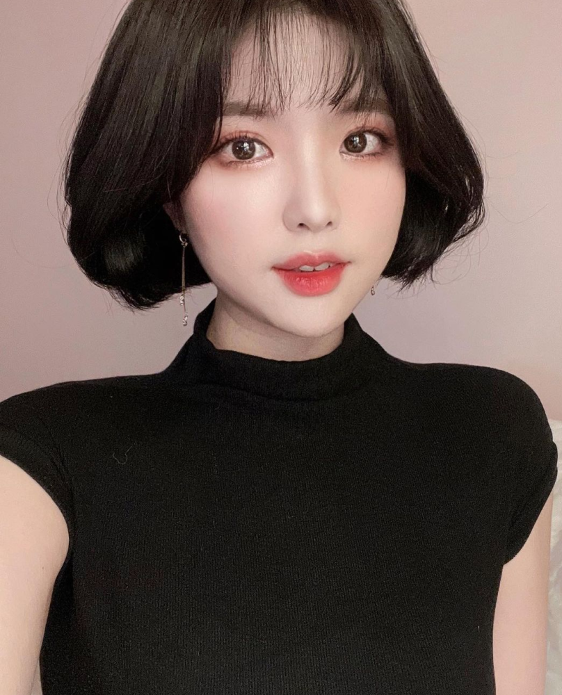 微胖女孩的甜美短发