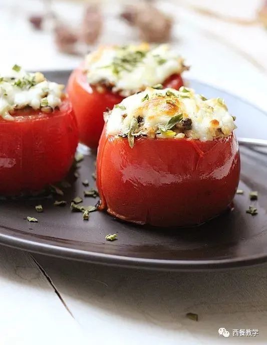 秒变大厨,别具一格的开胃小吃,芝士焗番茄