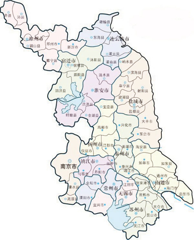 江苏省各市地图分布图片