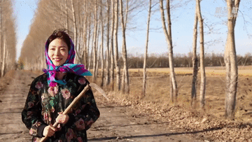 0m秋收时节,"都市丽人二丫"(新华社记者侯鸣 饰)被一个电话叫回了农村