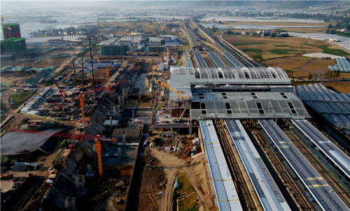 图片现场成昆复线西昌西站项目建设正酣