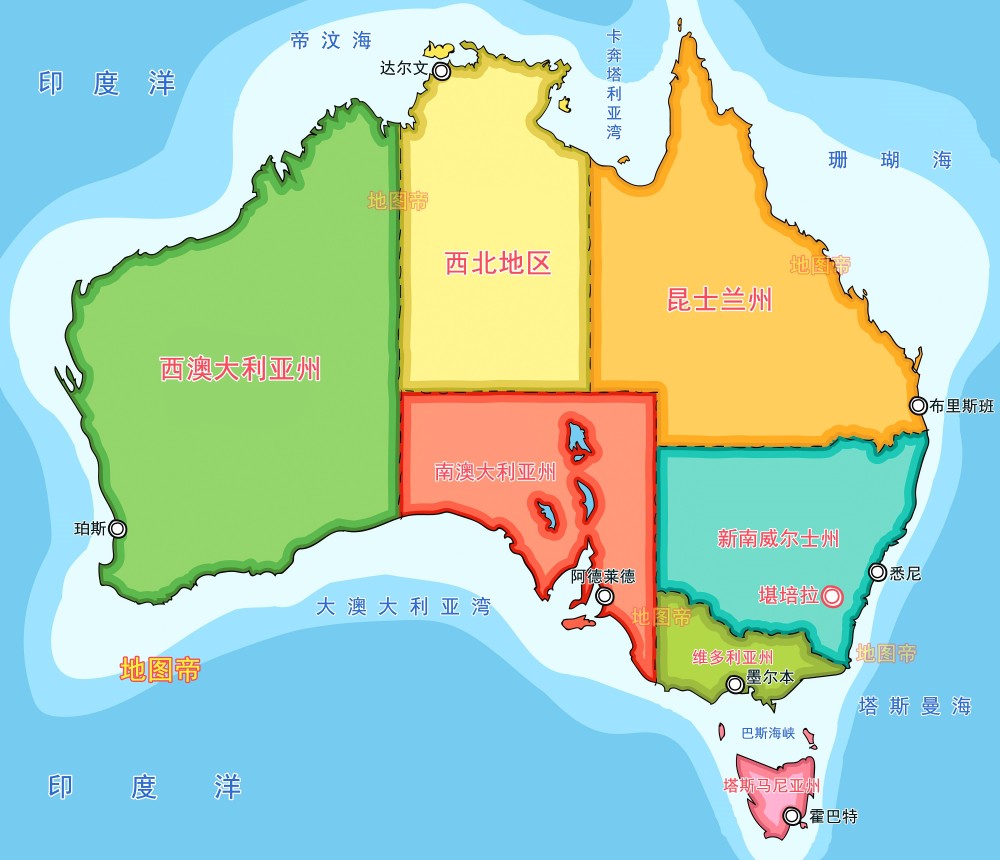 澳大利亚昆士兰州地图图片