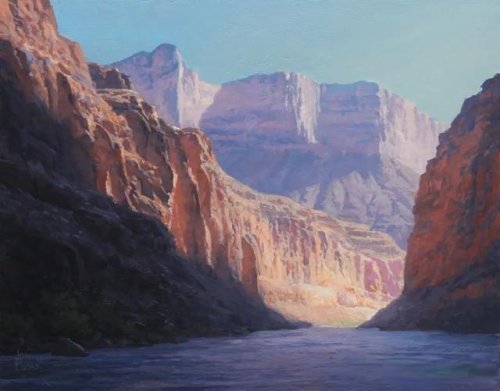 这组风景油画气势恢宏,色彩和光的效果捕捉得相当到位