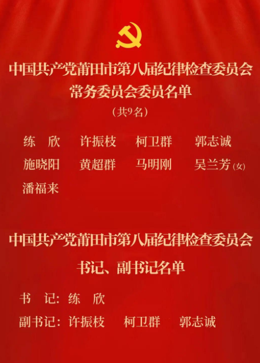 莆田选出新一届市委领导班子