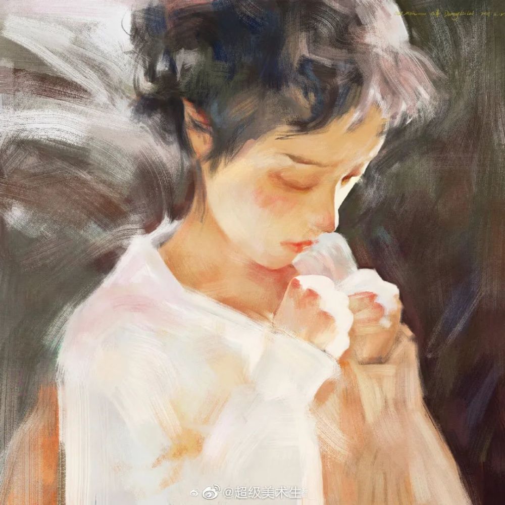 dannylailai人物插画,场景原画师光感通透的手绘作品.