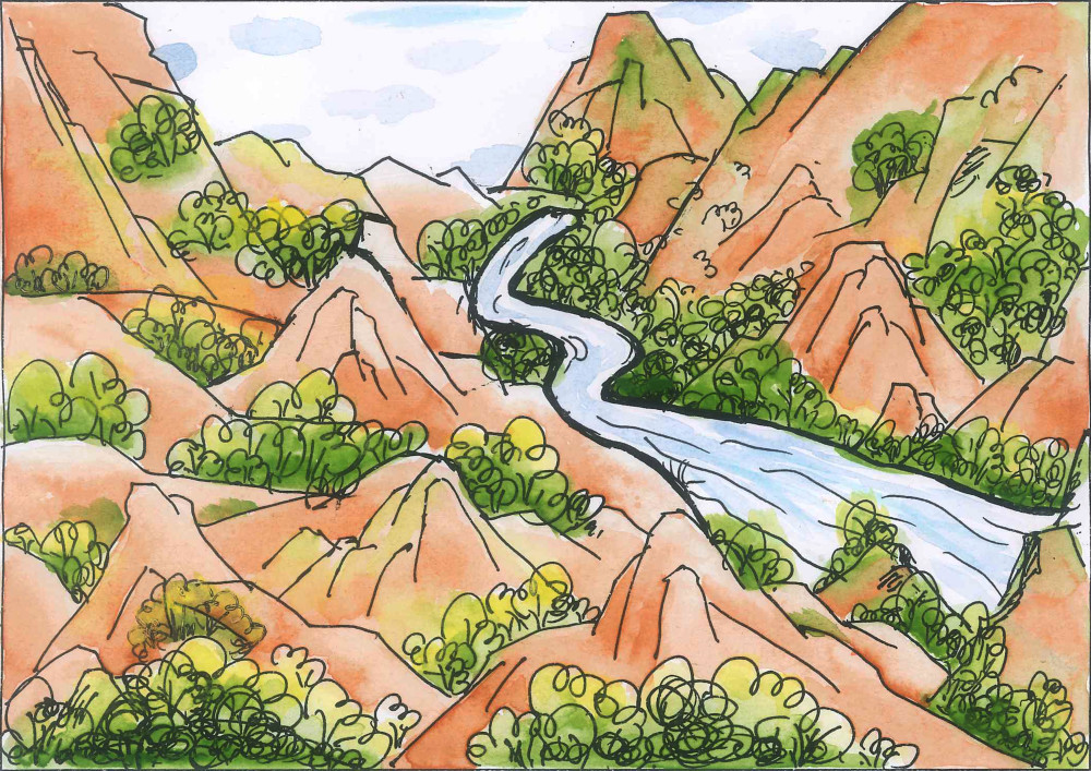 在这莽莽苍苍,气势雄浑的崇山峻岭之中,流淌着一条小河.