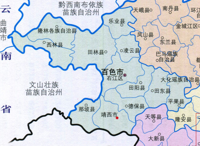 百色市13区县人口一览右江区4721万人田林县2248万人