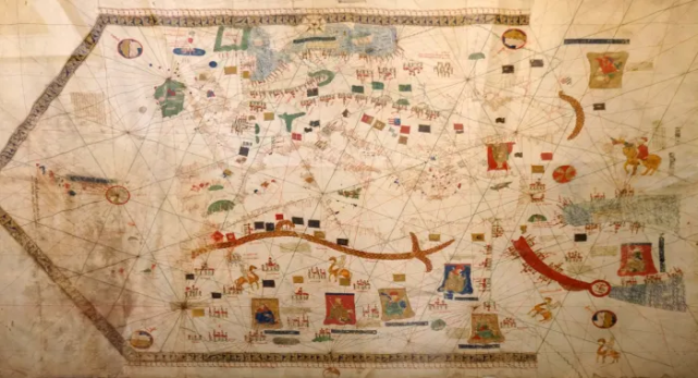 1439年的《波尔图地图》,其中对大西洋的描绘从斯堪的纳维亚一直延伸