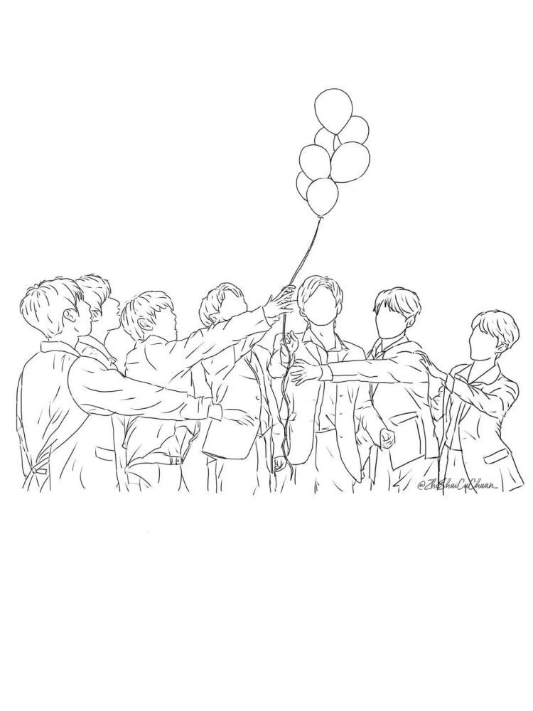时代少年团线条画快来收藏