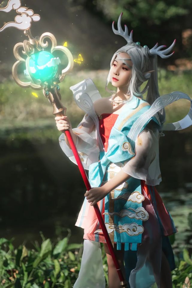 王者荣耀瑶妹cosplay,快看,会开花的小鹿