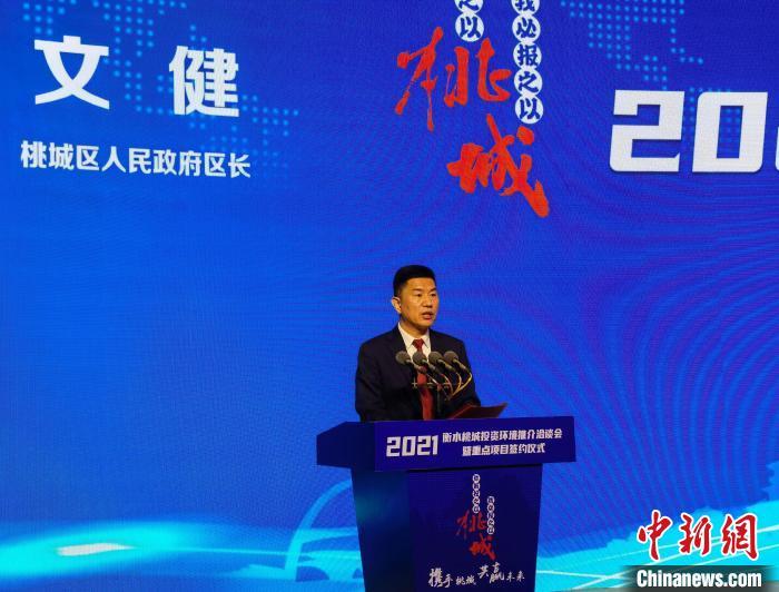 图为衡水市桃城区区长文健致辞. 崔志平 摄