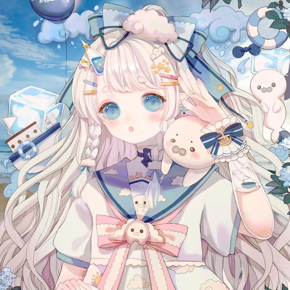 微信头像可爱风动漫二次元闺蜜头像遇见你是最美丽的意外