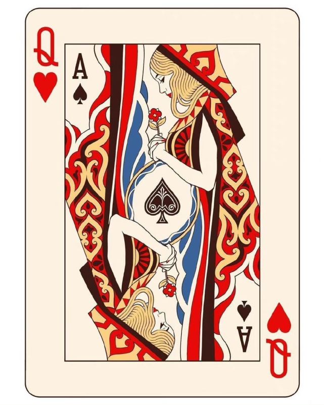 扑克牌插画&我对你的爱就像拖拉机上山轰轰烈烈
