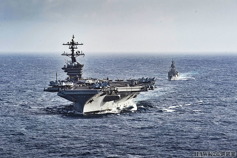 直击海上伙伴关系联合演习三艘航母同框合影f35c抢尽风头