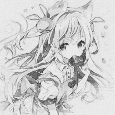 铅笔画可爱素描动漫女生头像
