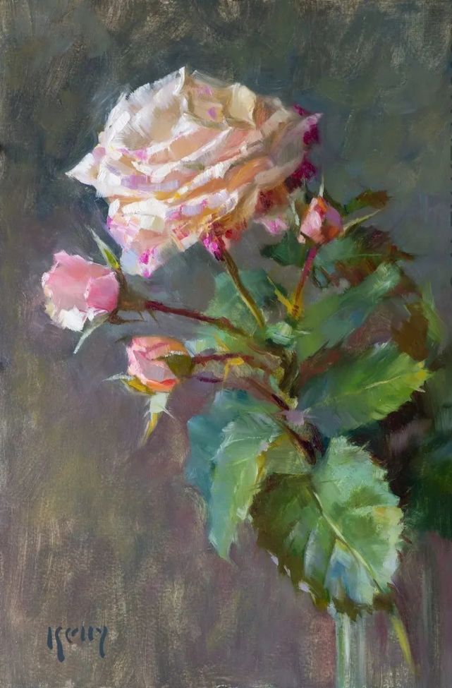 笔触干脆利落的花卉油画,芳香四溢!