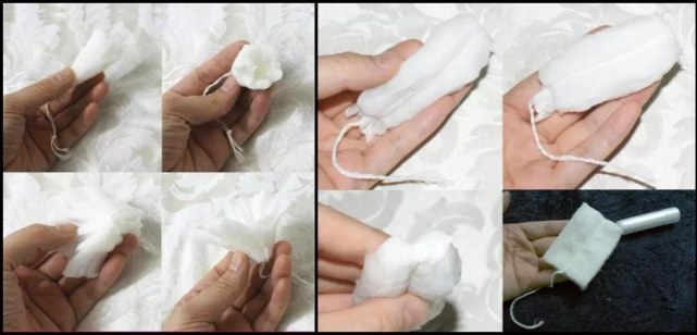 卫生棉条的吸收方式也有两种,一是花瓣形吸收,两条棉条十字交叉,棉线