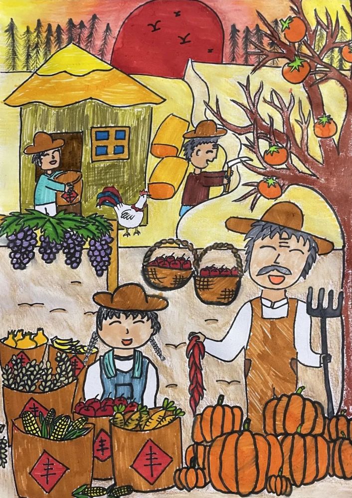 稻花香里画丰年小画家们用画笔勾勒丰收喜悦
