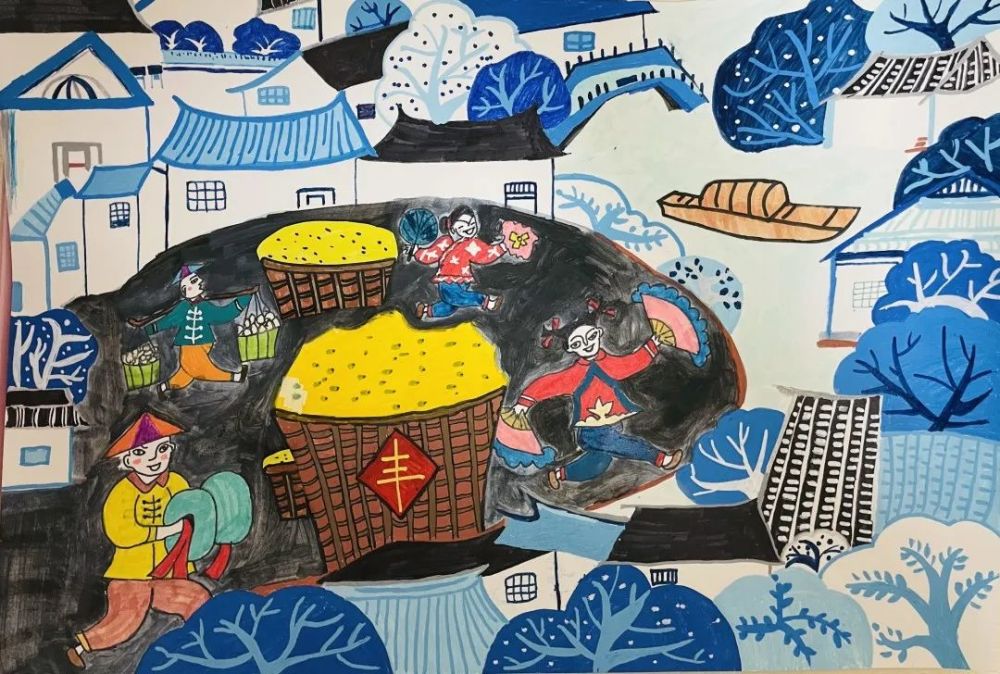 稻花香里画丰年小画家们用画笔勾勒丰收喜悦