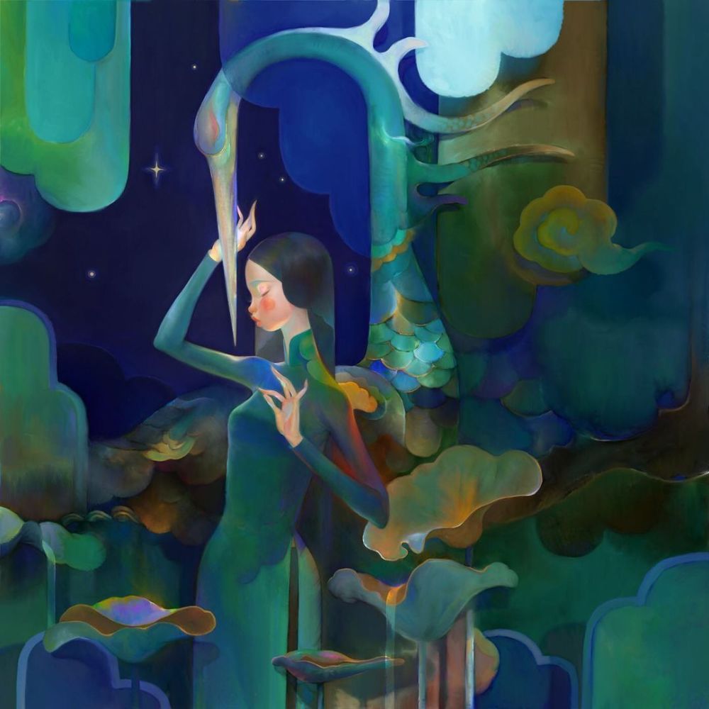 融合自然元素与越南文化的系列插画