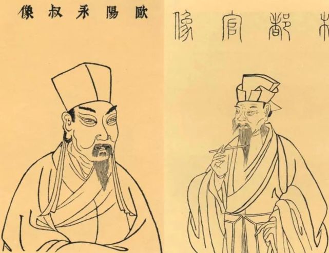 欧阳修与梅尧臣画像此外,关于宣笔,宋代的梅尧臣(1002-1060)与欧阳修