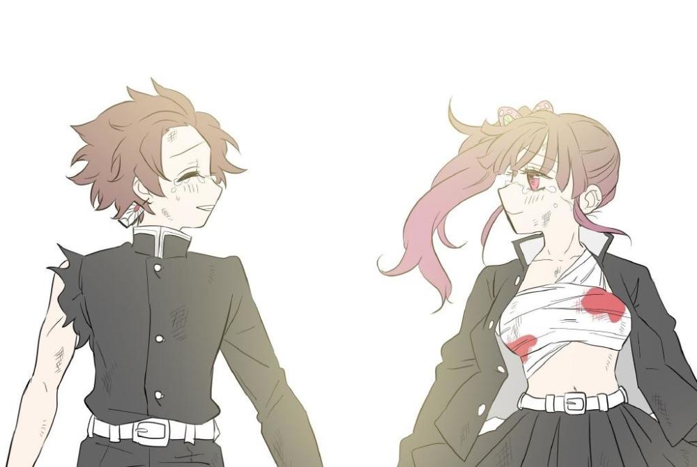 鬼灭之刃9张图展示炭香恋爱发展史看头柱如何娶到呆萌女神