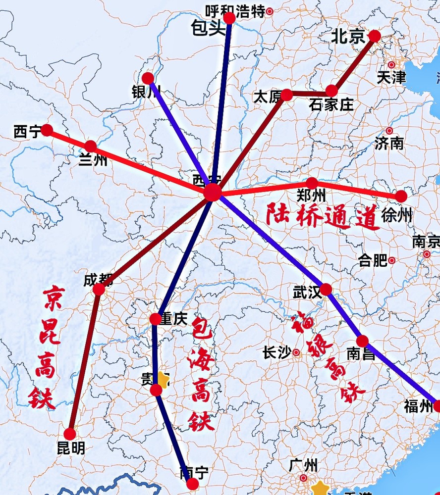 西武高鐵連通了西安和武漢兩個國家中心城市,沿線經過西安,商洛,十堰