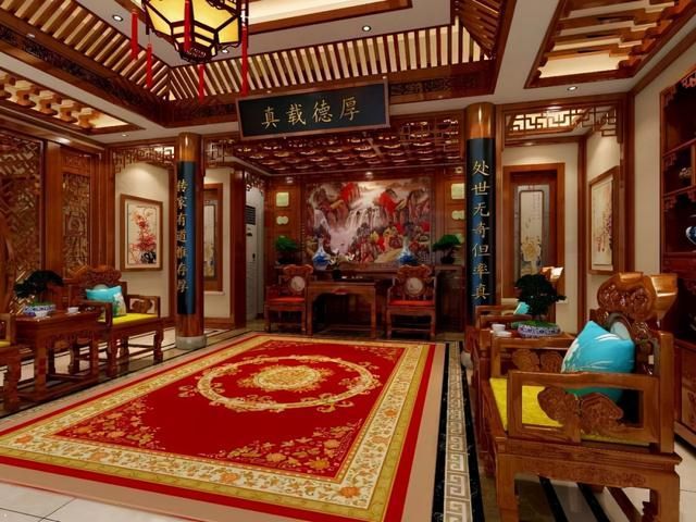 有一种诗意,叫做中式风,480㎡中式别墅,入户便是古典美_腾讯新闻