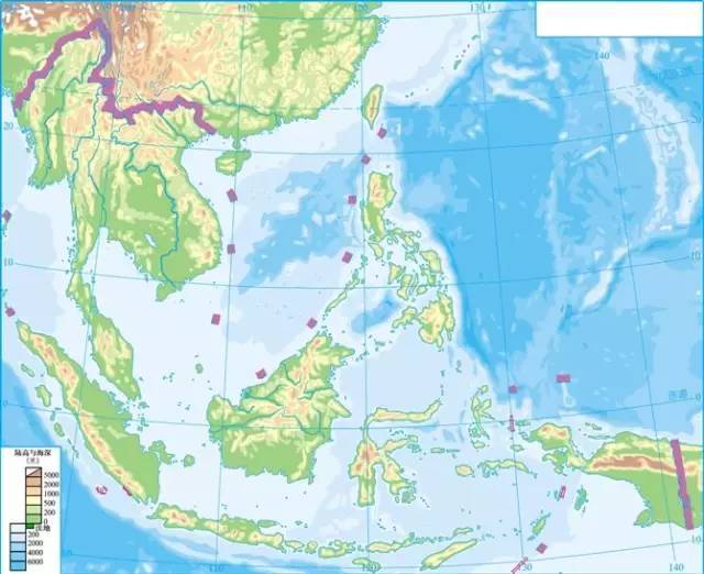 東南亞地形空白圖