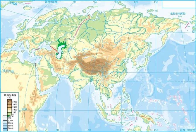 亚欧地形空白图亚欧政区空白图俄罗斯地形空白图俄罗斯空白图北冰洋